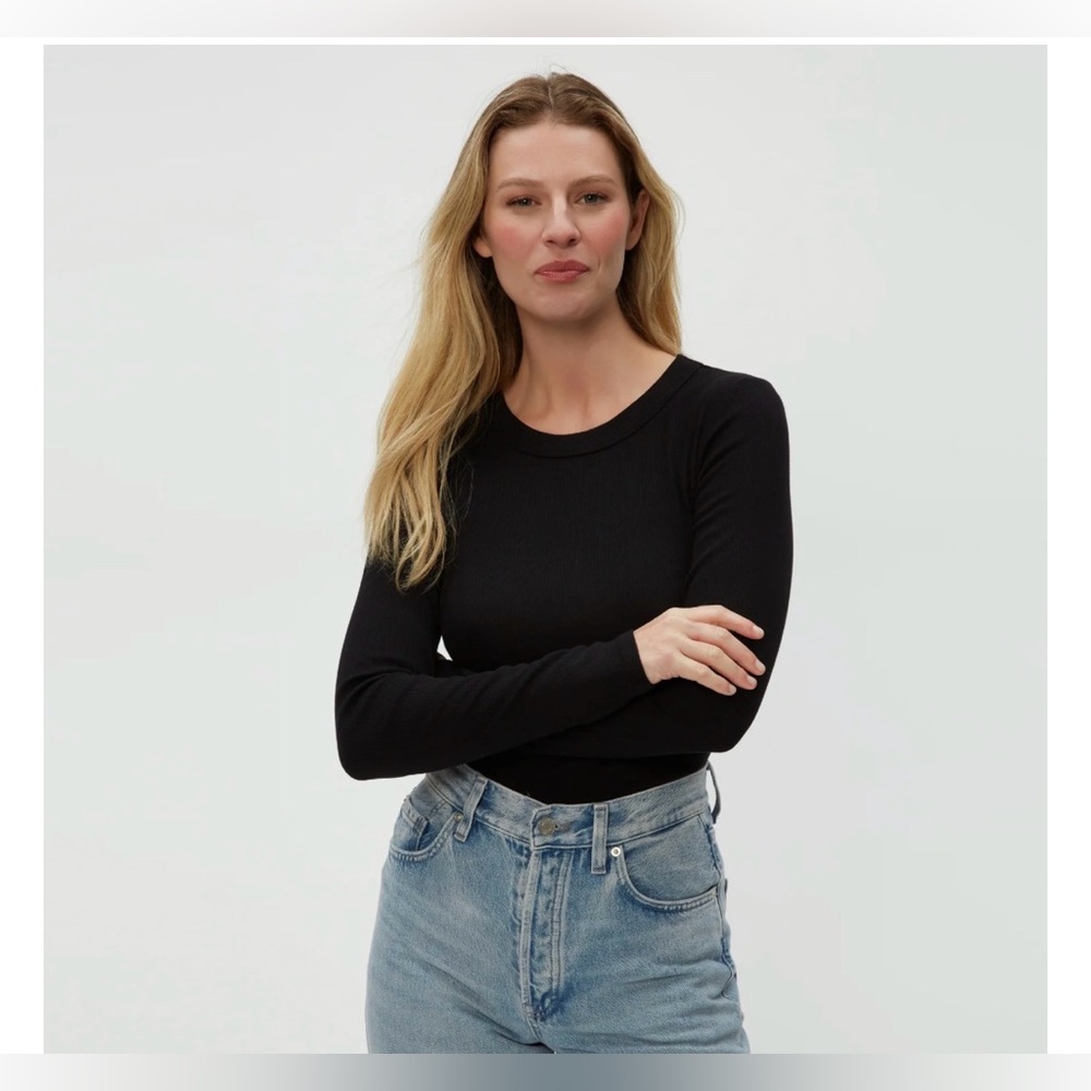 Michael Stars Elegant Black Long Sleeve Tee